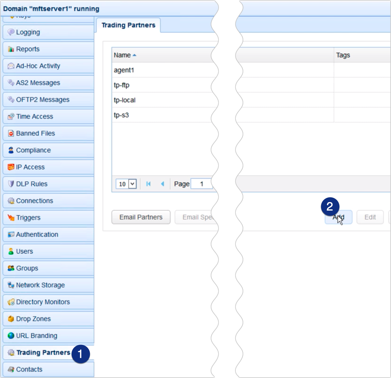 copy data from azure to s3 - add trading partner