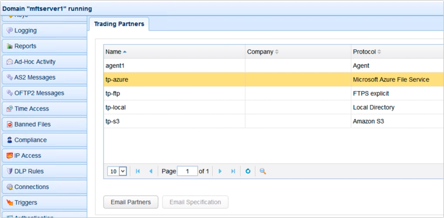 copy data from azure to s3 - trading partner azure file service newly created