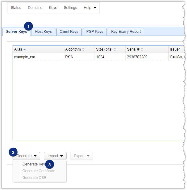 generate server key
