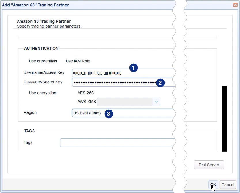 mirror ftp to s3 - trading partner amazon s3 parameters 2