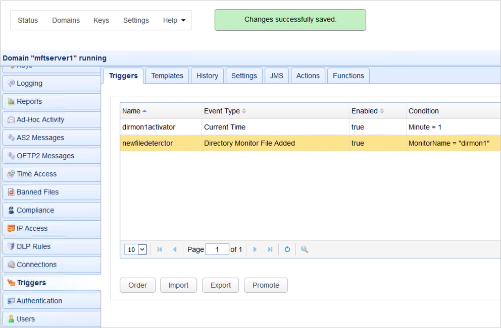 newly created directory monitor file added trigger
